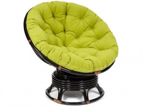 Кресло-качалка Papasan w 23/01 B с подушкой Antique brown, флок Олива в Новоуральске - novouralsk.magazin-mebel74.ru | фото