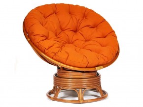 Кресло-качалка Papasan w 23/01 B с подушкой Cognac, ткань Оранжевый в Новоуральске - novouralsk.magazin-mebel74.ru | фото