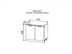 Шкаф нижний ДСМ800 под мойку в Новоуральске - novouralsk.magazin-mebel74.ru | фото