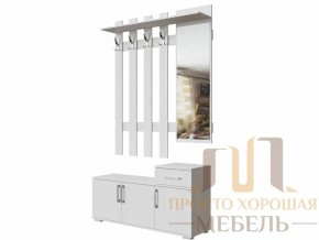 Вешалка с зеркалом 0,8 м №3 Ясень Анкор светлый в Новоуральске - novouralsk.magazin-mebel74.ru | фото